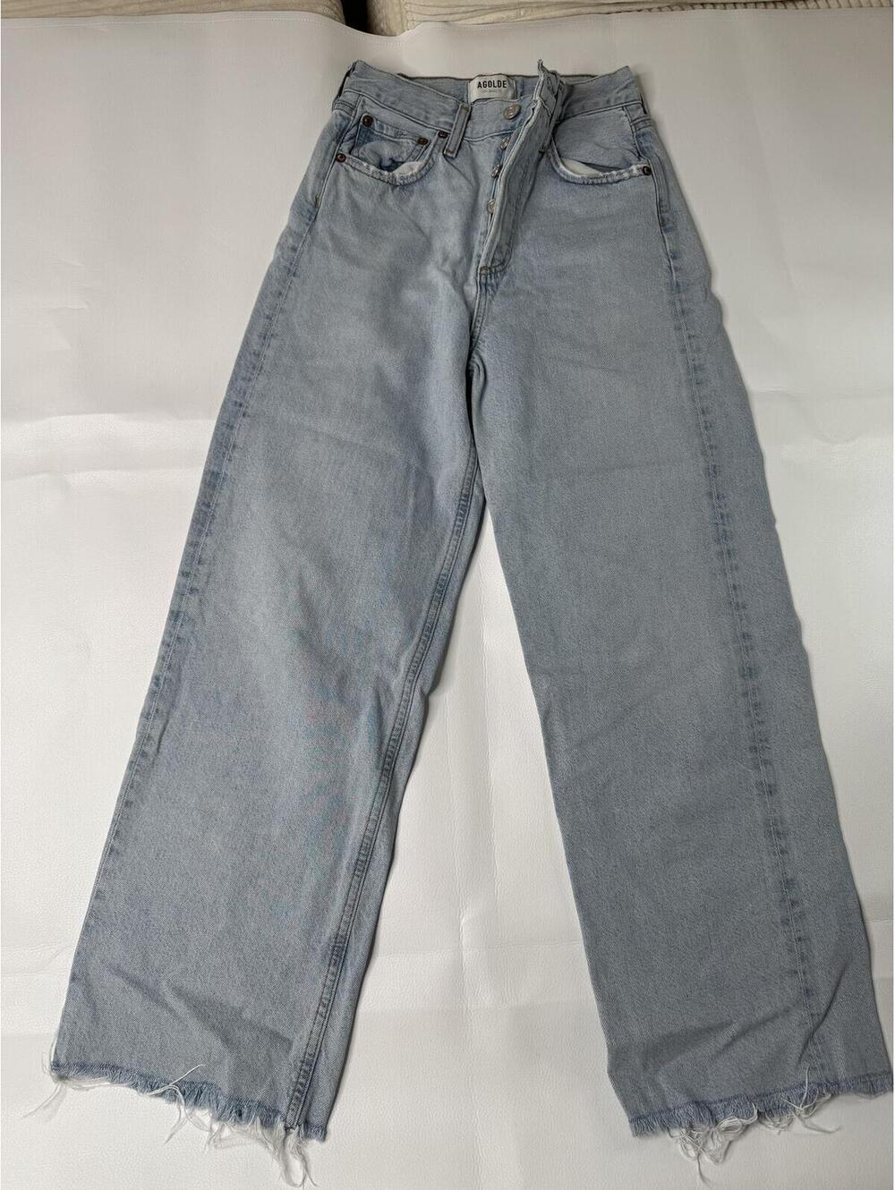 AGOLDE Light Wash High-Rise Wide Leg Jeans Size 23